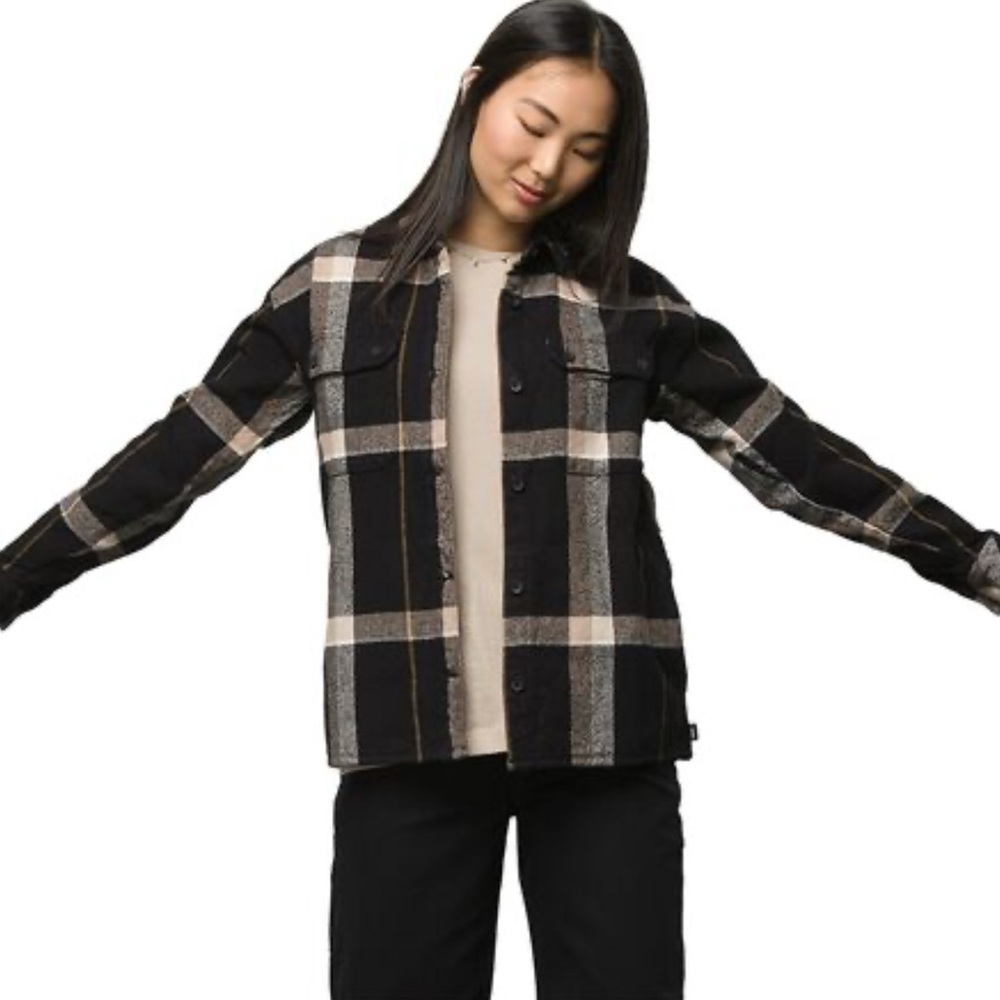 Vans Black and White Plaid Button Down Shirt